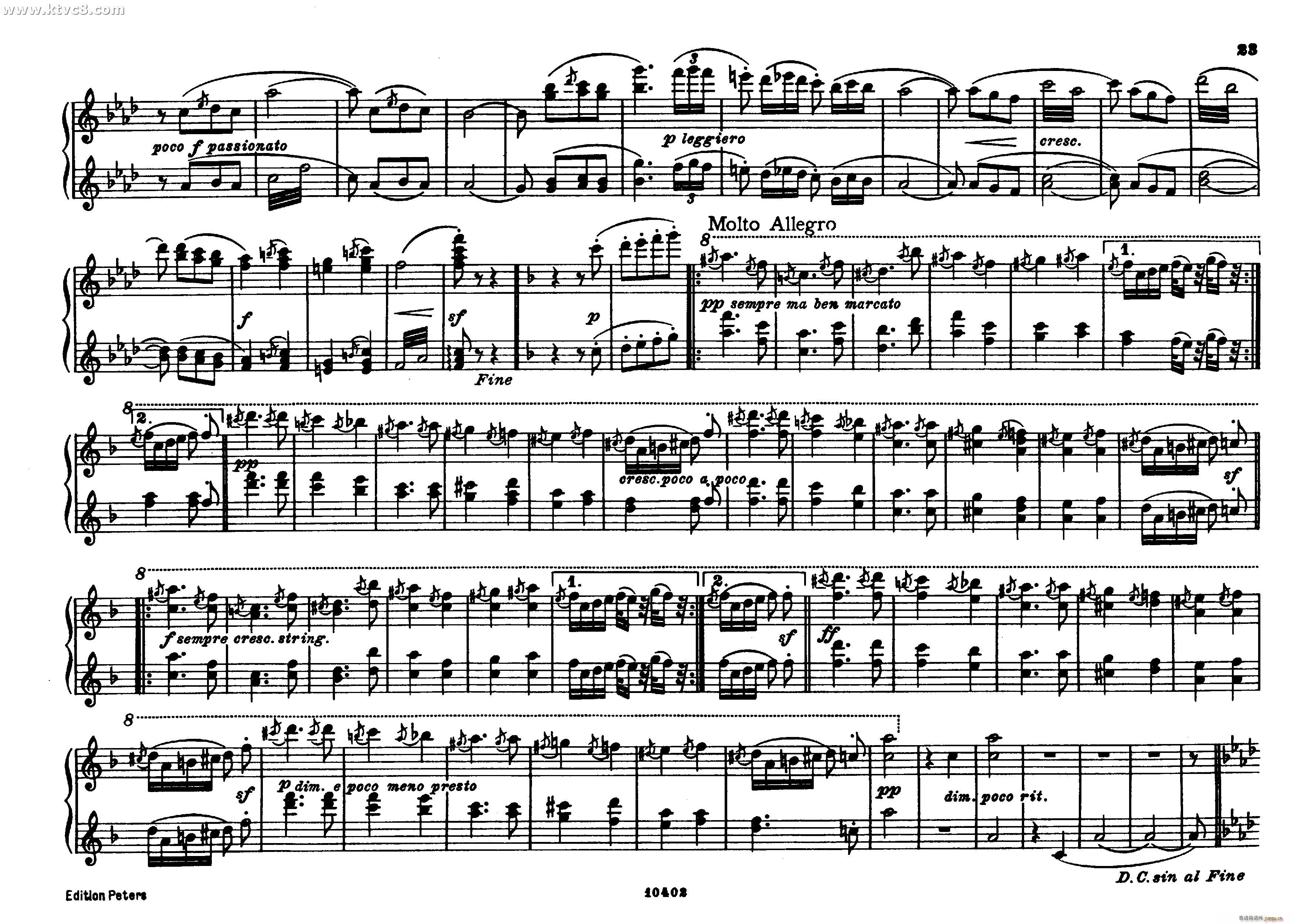 勃拉姆斯匈牙利舞曲 钢琴四手联弹(钢琴谱)22