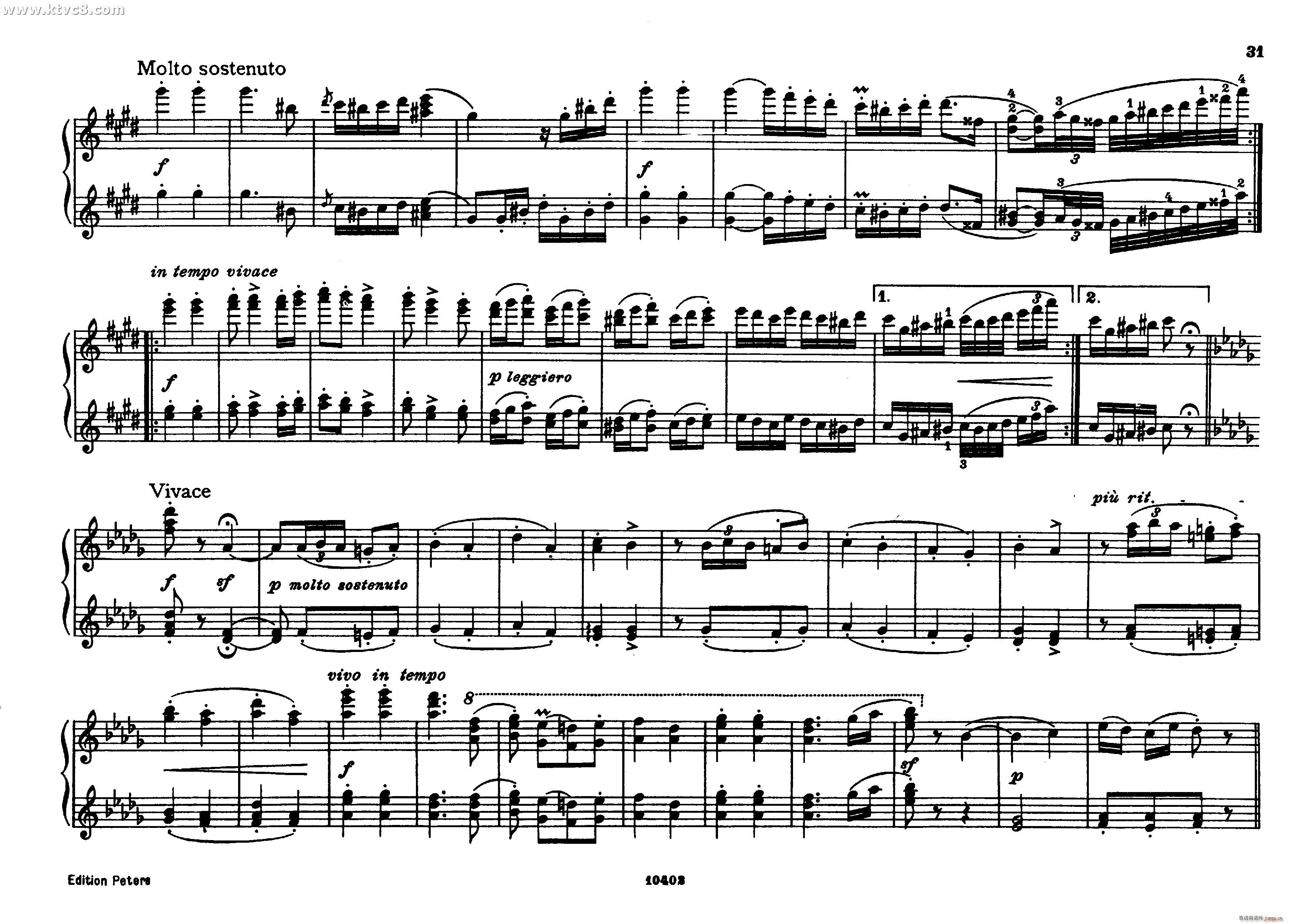 勃拉姆斯匈牙利舞曲 钢琴四手联弹(钢琴谱)30