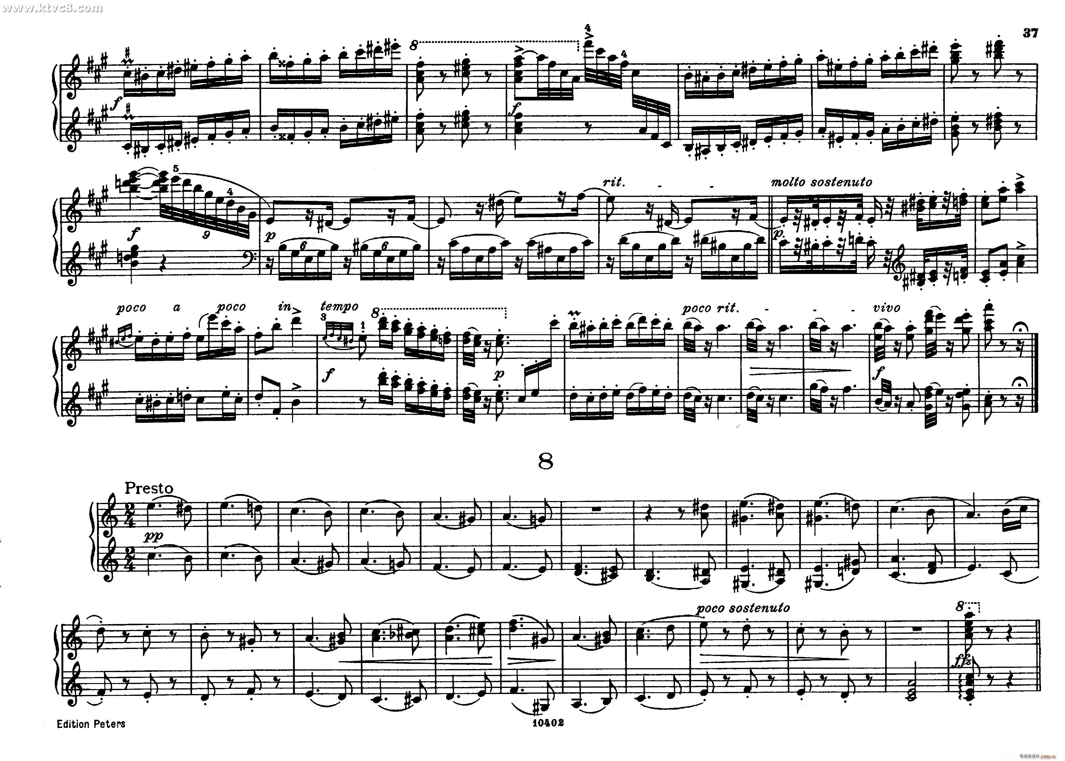 勃拉姆斯匈牙利舞曲 钢琴四手联弹(钢琴谱)36