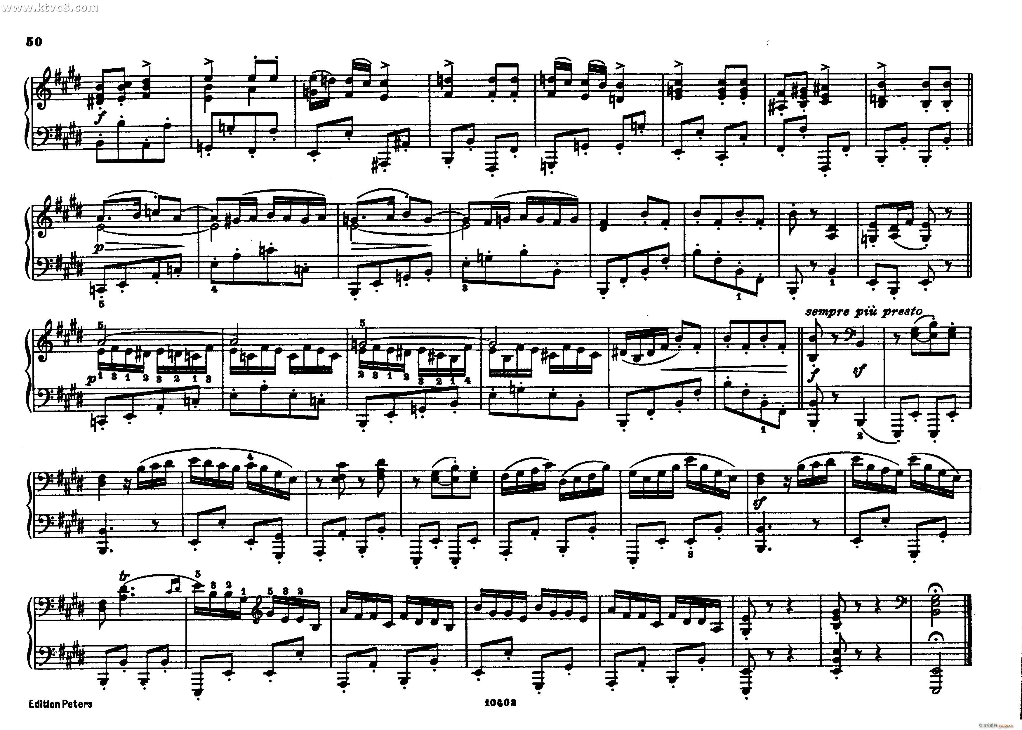 勃拉姆斯匈牙利舞曲 钢琴四手联弹(钢琴谱)49