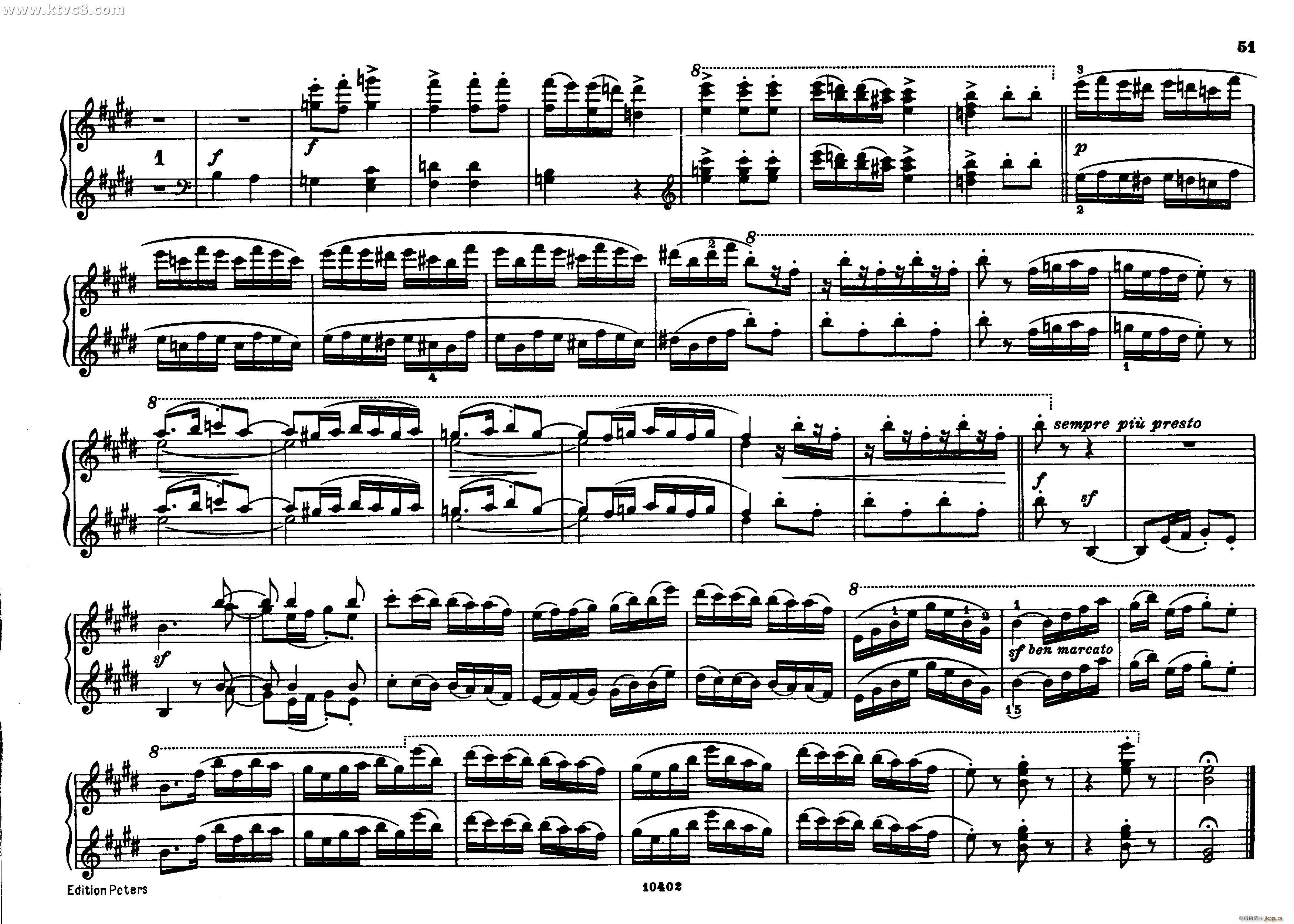 勃拉姆斯匈牙利舞曲 钢琴四手联弹(钢琴谱)50