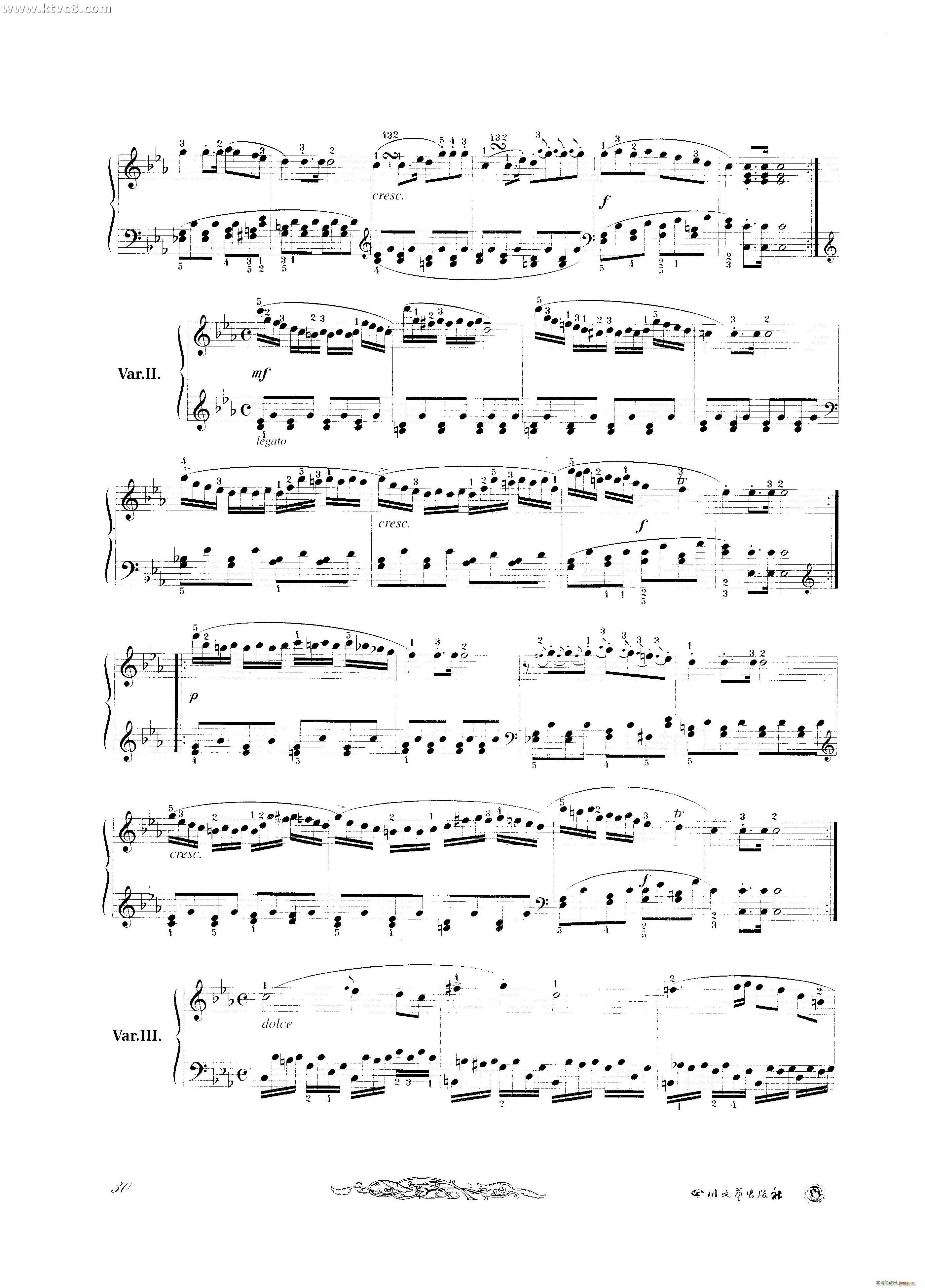 贝多芬钢琴变奏曲集七(钢琴谱)1
