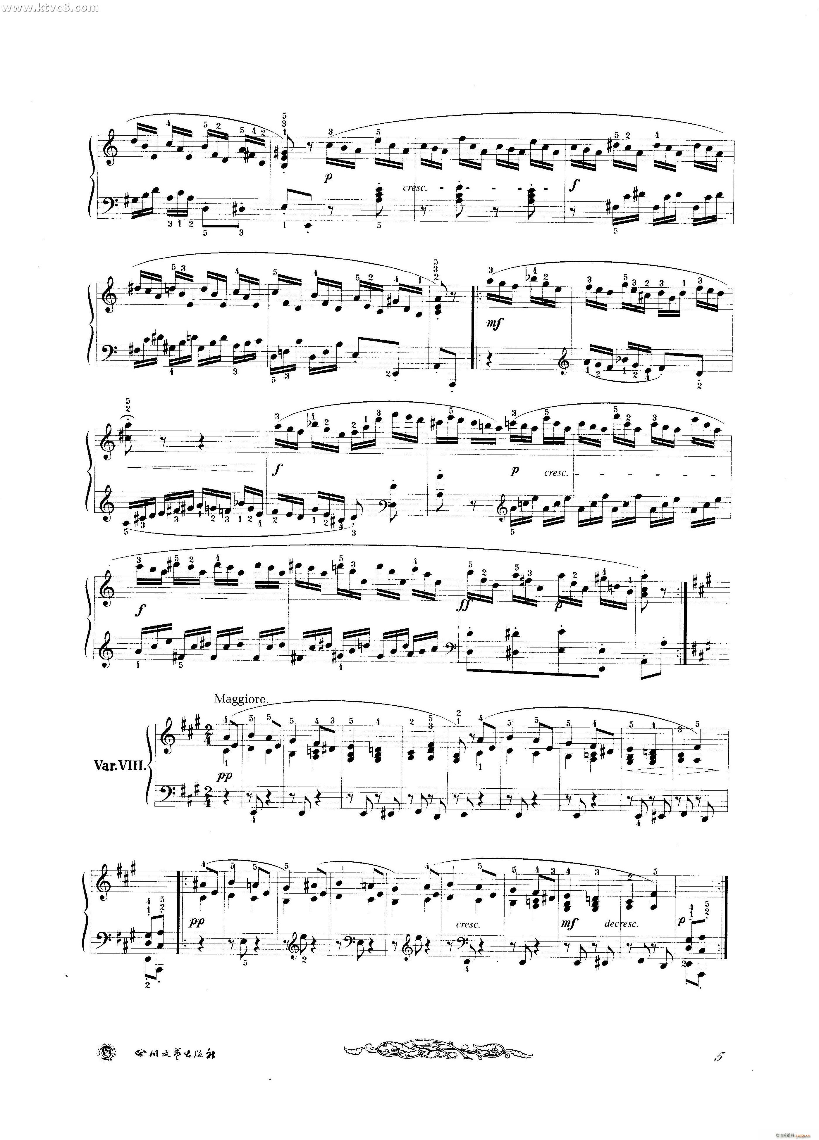 贝多芬钢琴变奏曲集五(钢琴谱)5