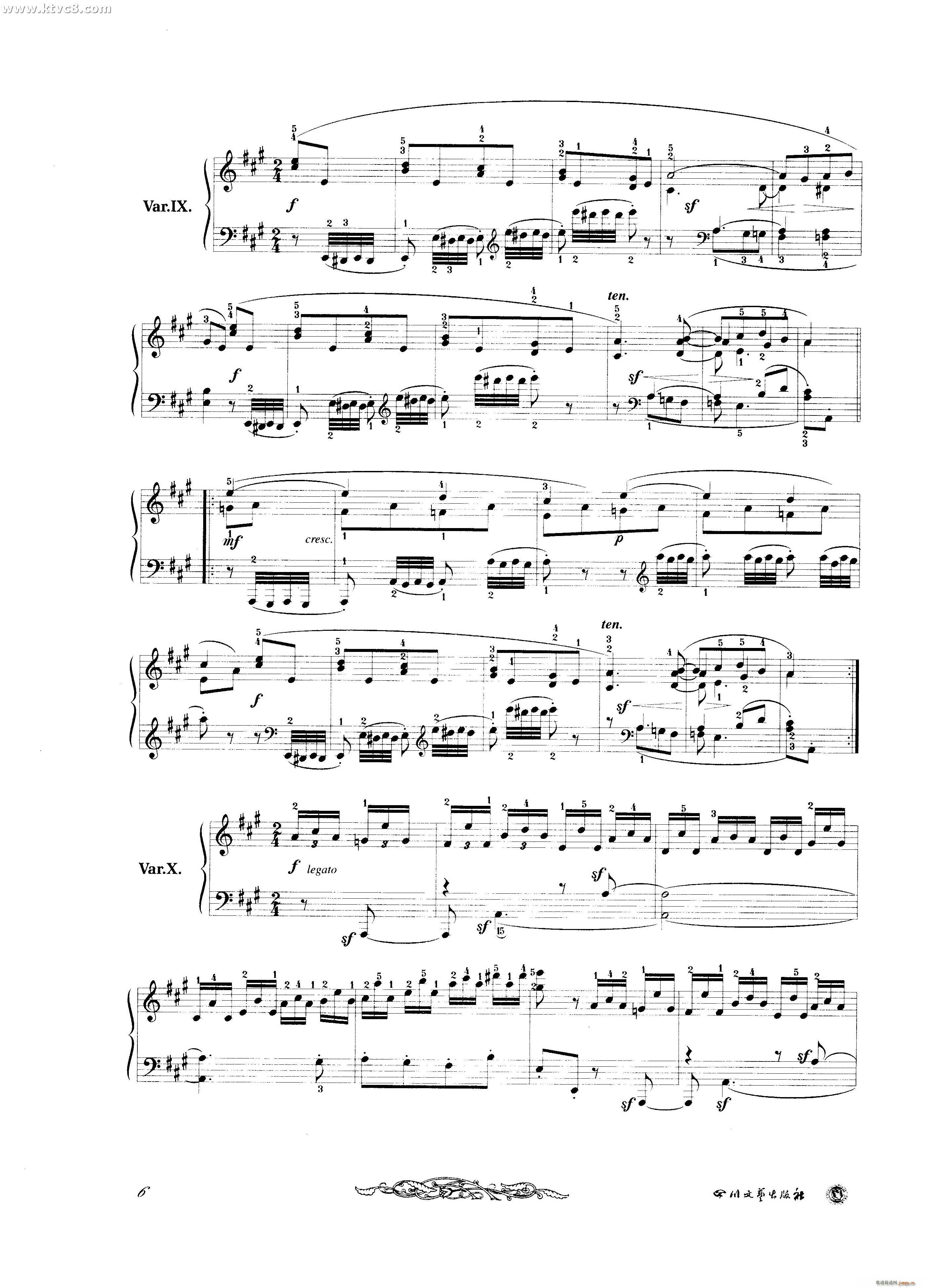 贝多芬钢琴变奏曲集五(钢琴谱)6
