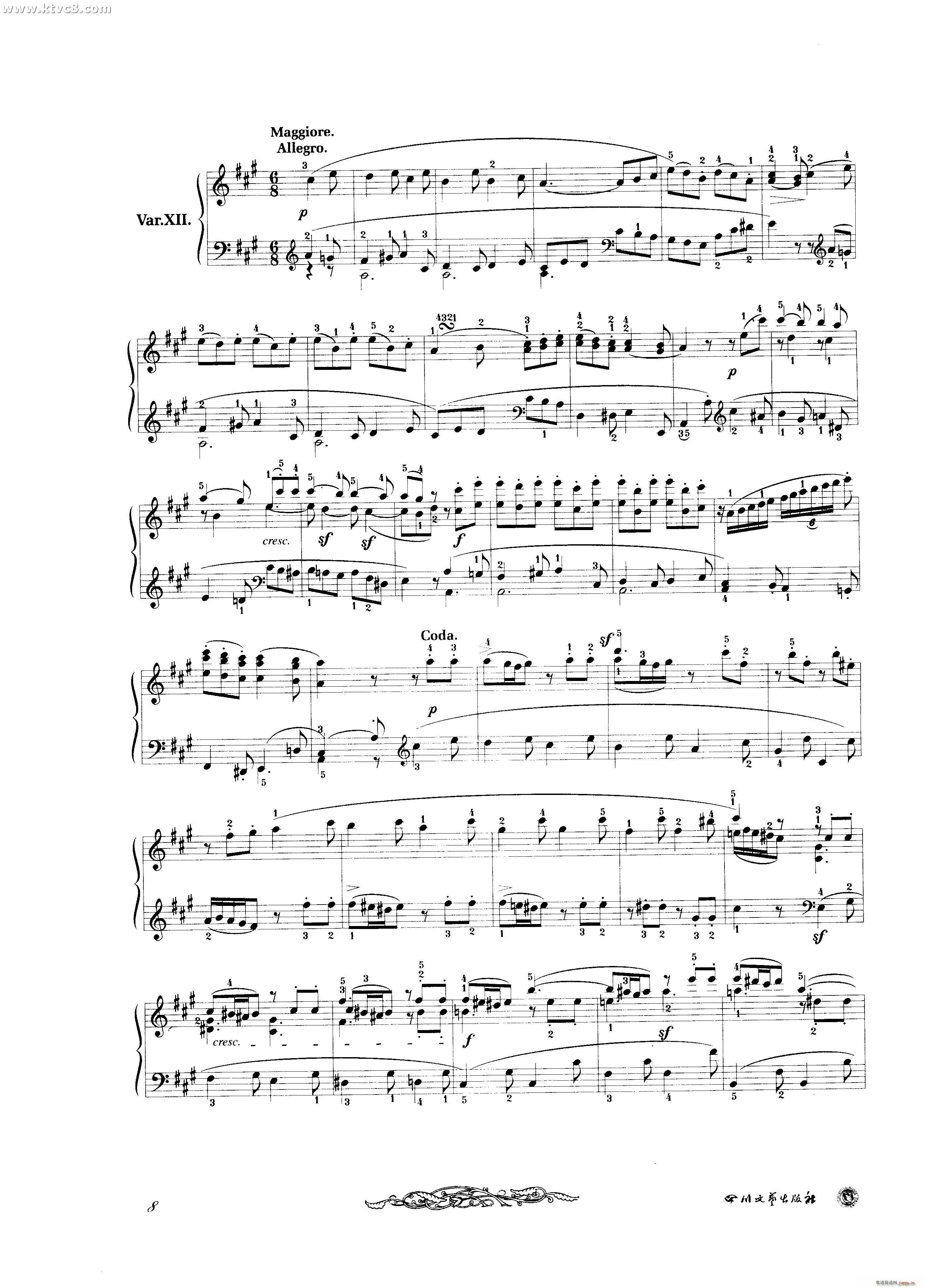 贝多芬钢琴变奏曲集五(钢琴谱)8