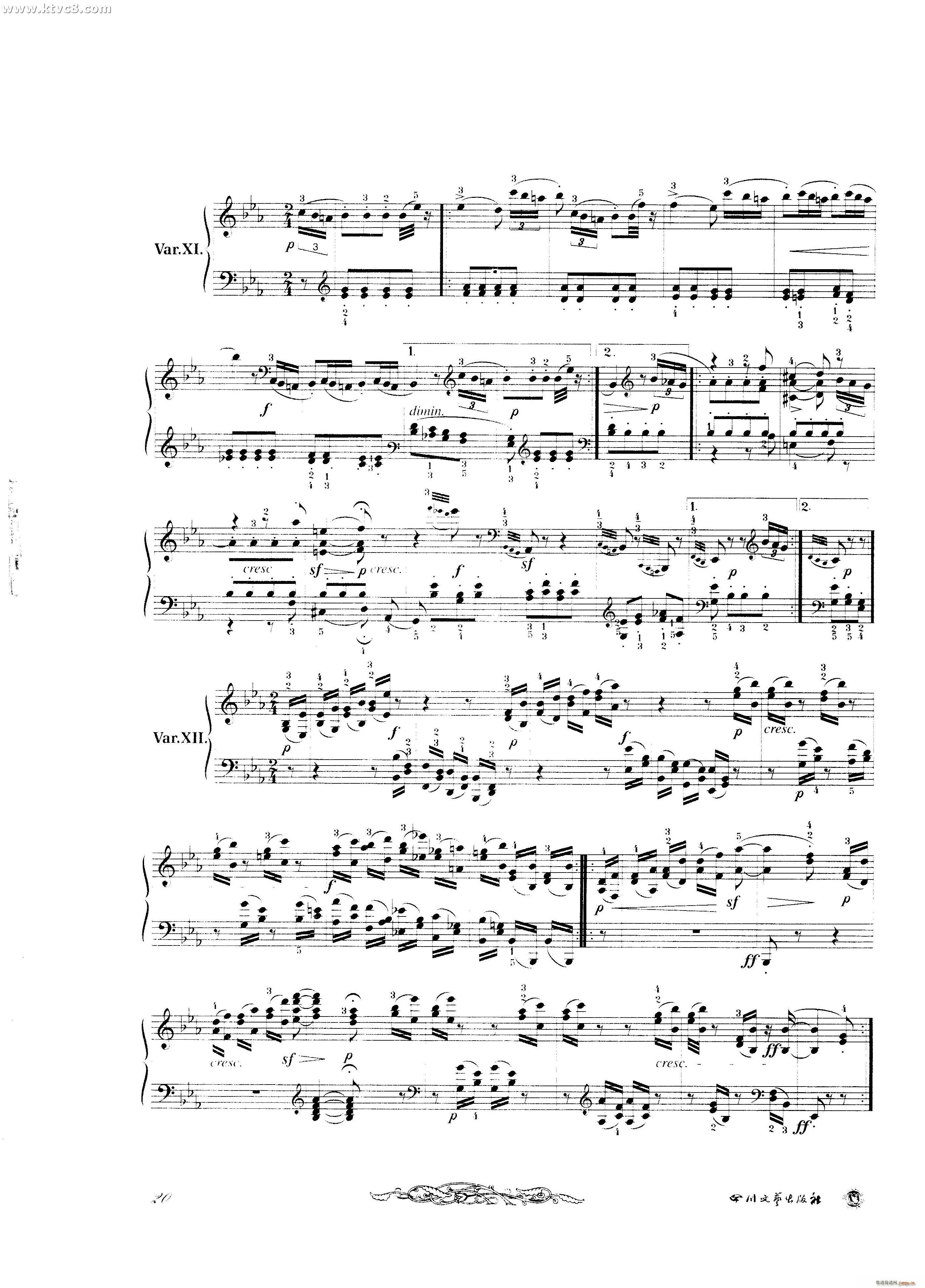 贝多芬钢琴变奏曲集二(钢琴谱)9
