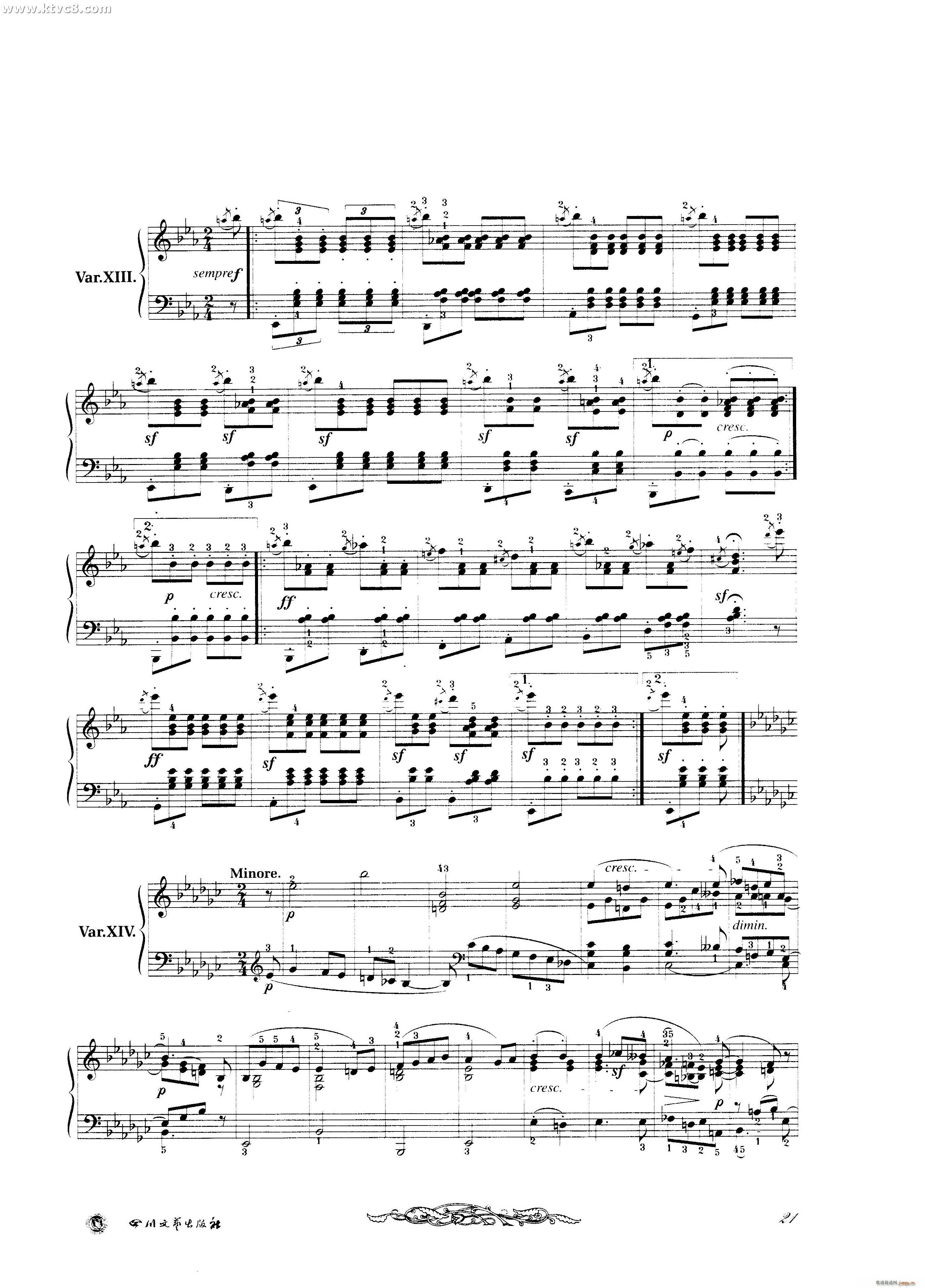 贝多芬钢琴变奏曲集二(钢琴谱)10