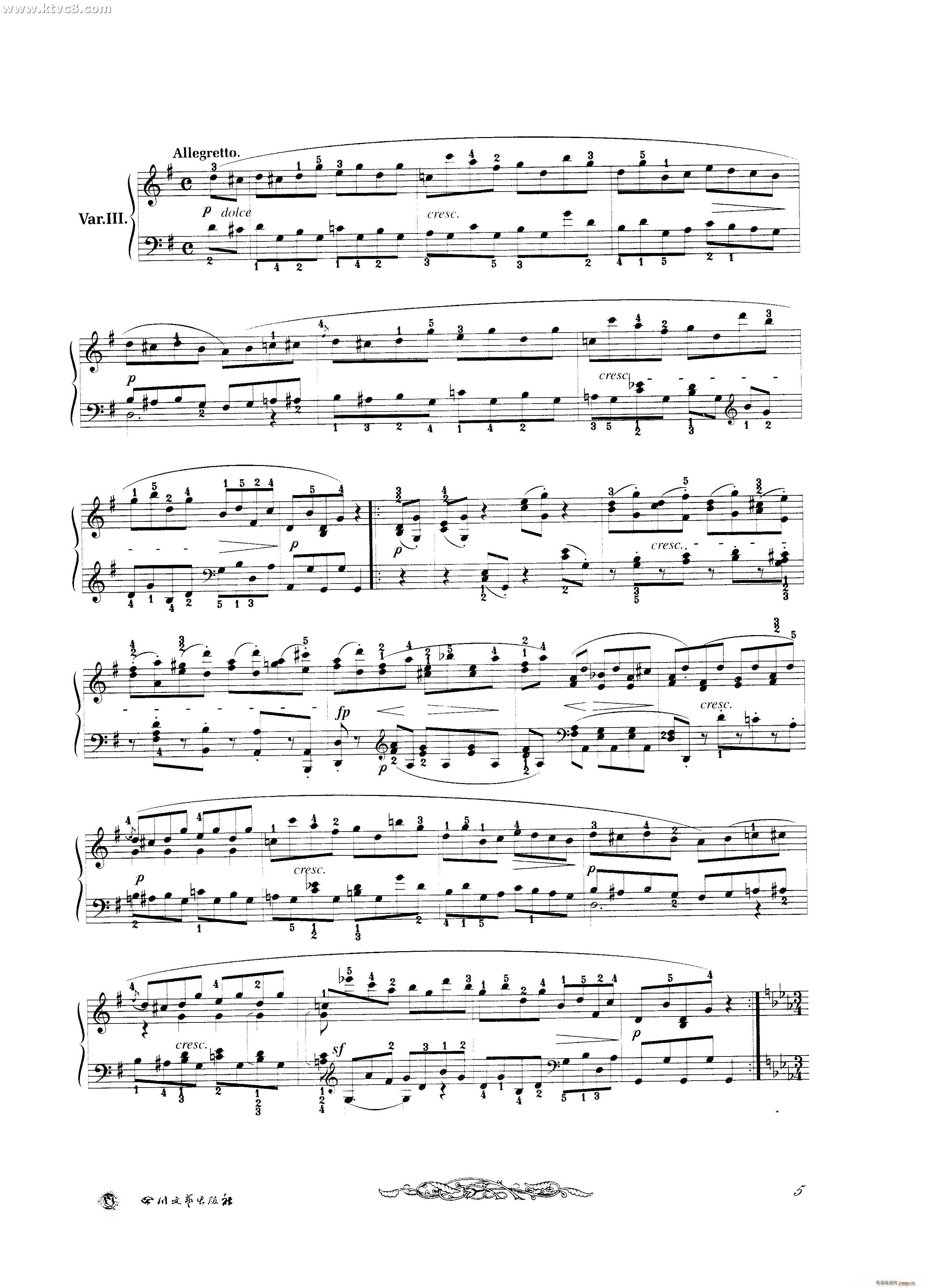 贝多芬钢琴变奏曲集一(钢琴谱)5
