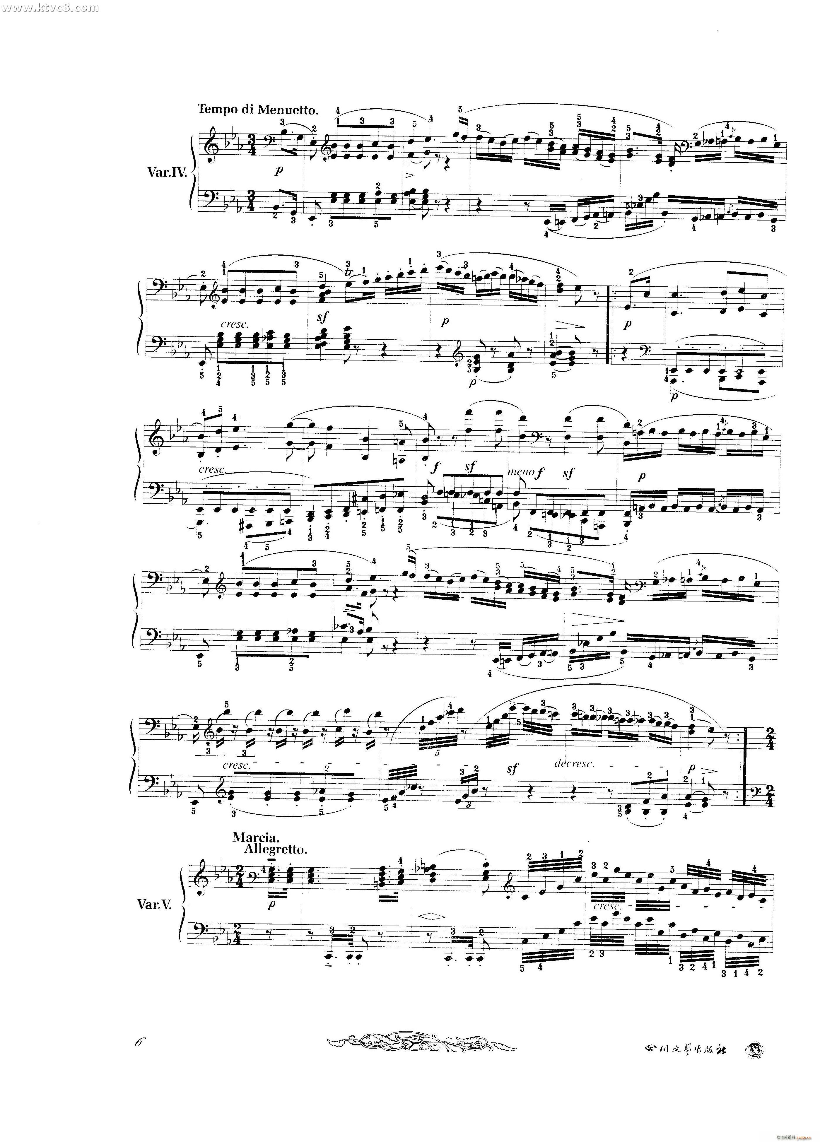 贝多芬钢琴变奏曲集一(钢琴谱)6