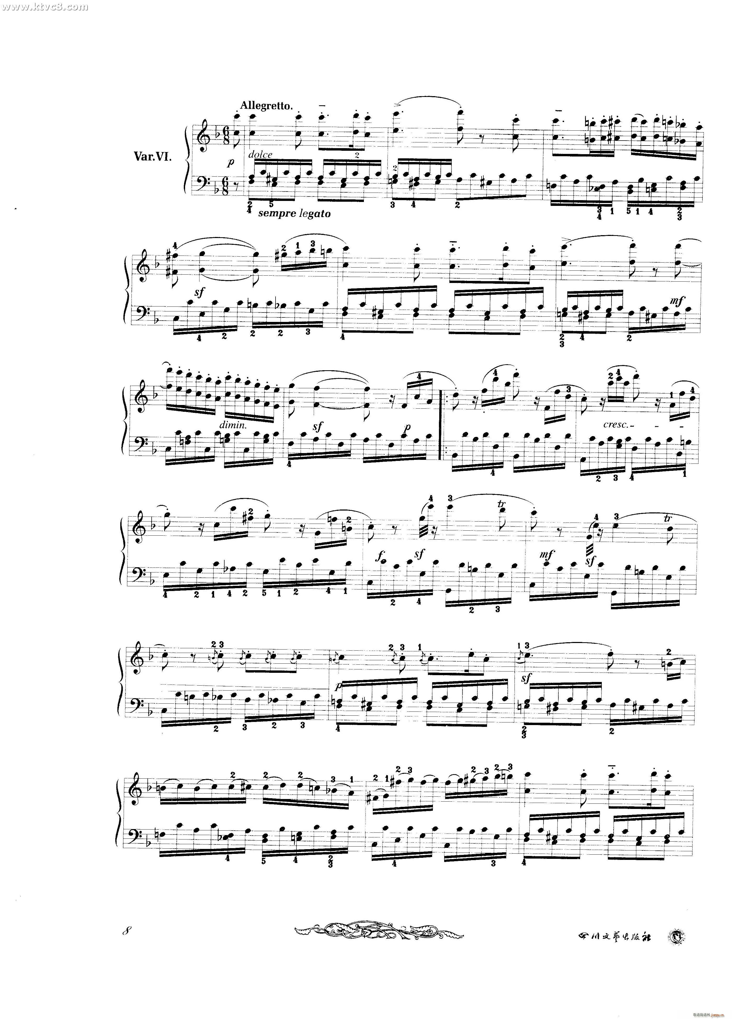 贝多芬钢琴变奏曲集一(钢琴谱)8