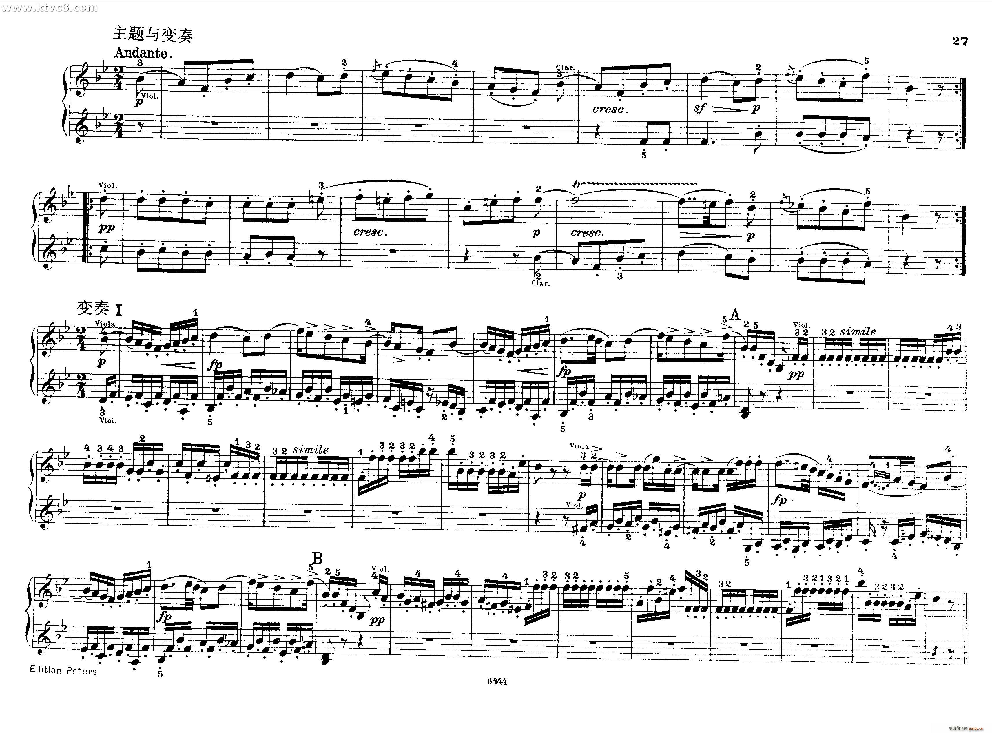 贝多芬大七重奏Op 20 钢琴四手联弹(钢琴谱)26