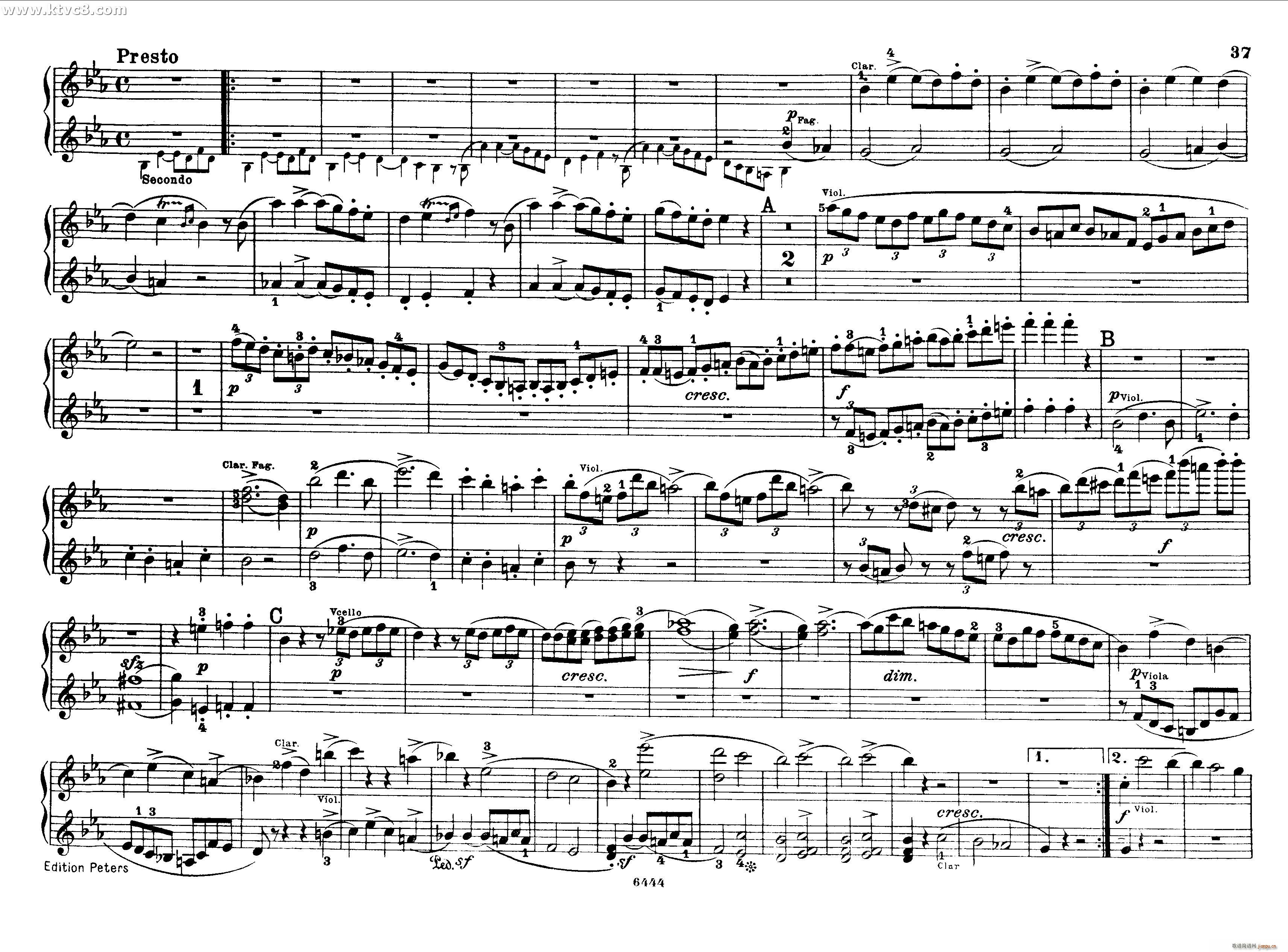 贝多芬大七重奏Op 20 钢琴四手联弹(钢琴谱)36