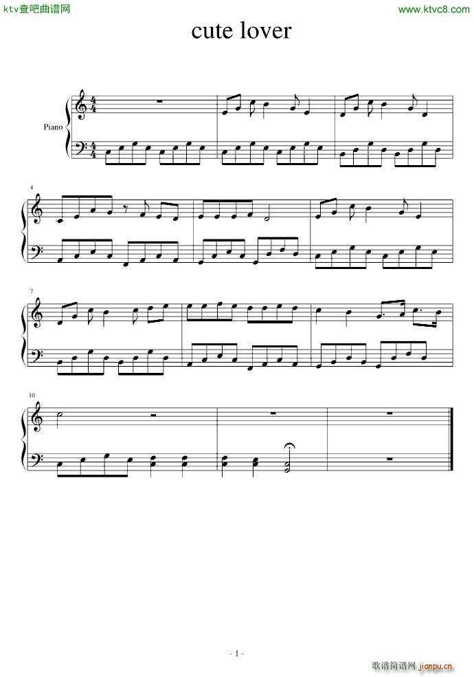 cute(钢琴谱)1