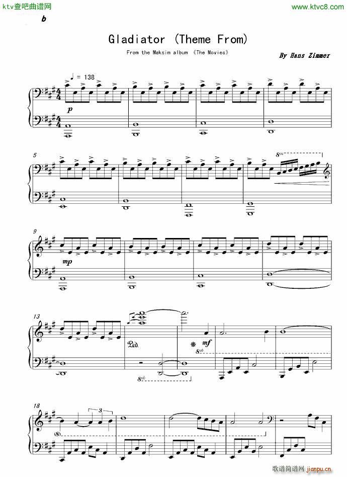 Gladiator(钢琴谱)1