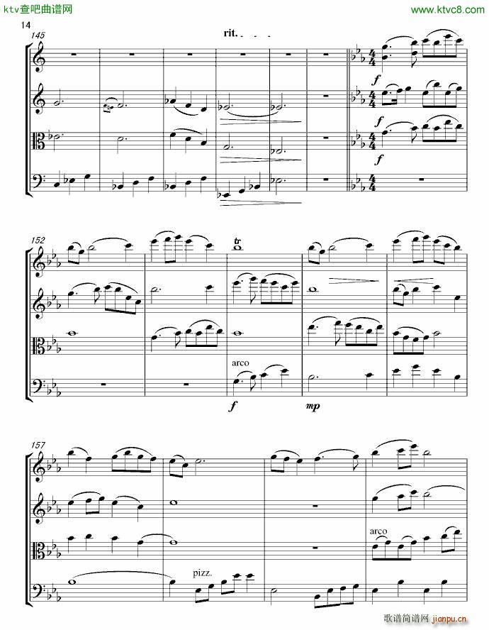 弦乐四重茉莉花(钢琴谱)14