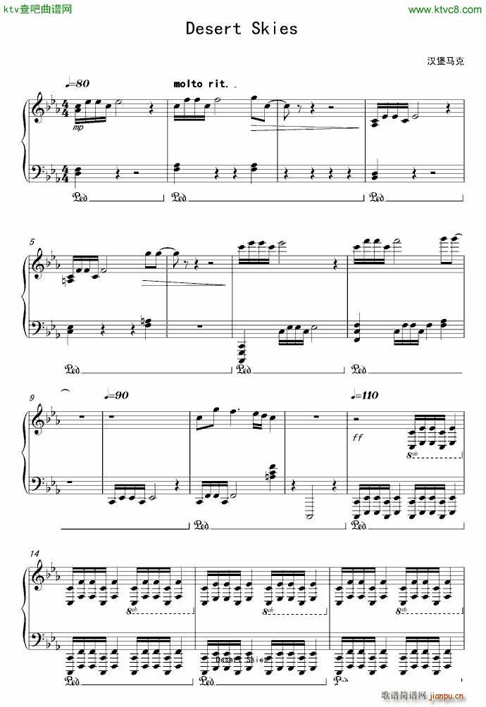 Desert(钢琴谱)1