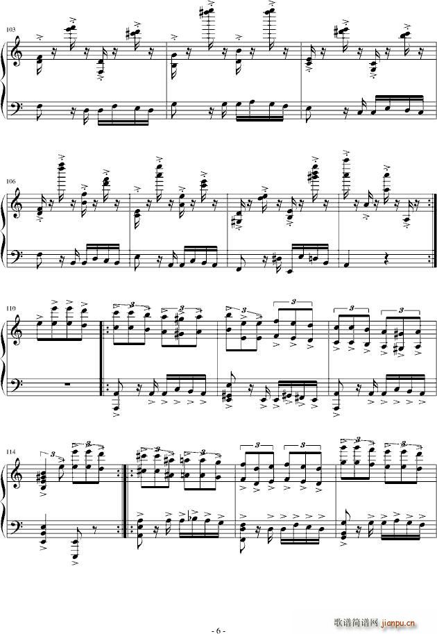 经典主题变奏曲(钢琴谱)6