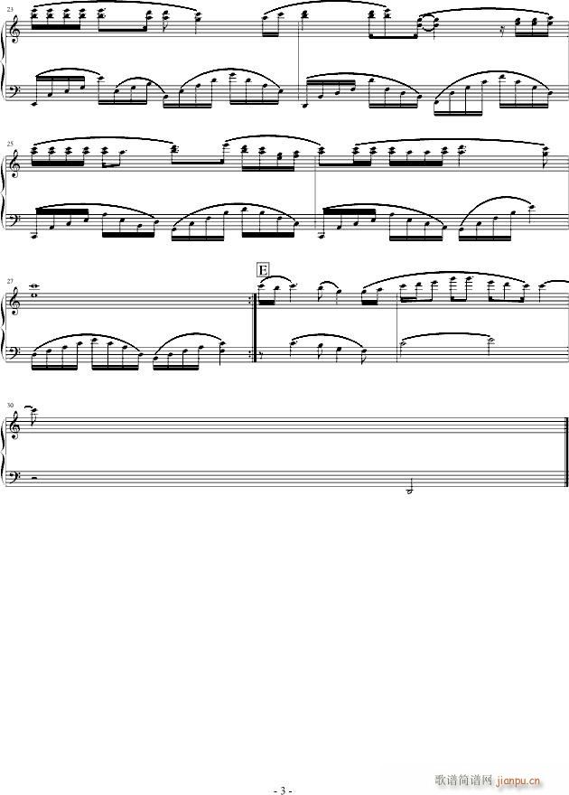 秘密庭园主题曲(钢琴谱)3