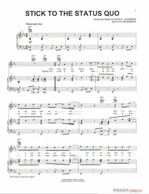 stick to the status quo(钢琴谱)1