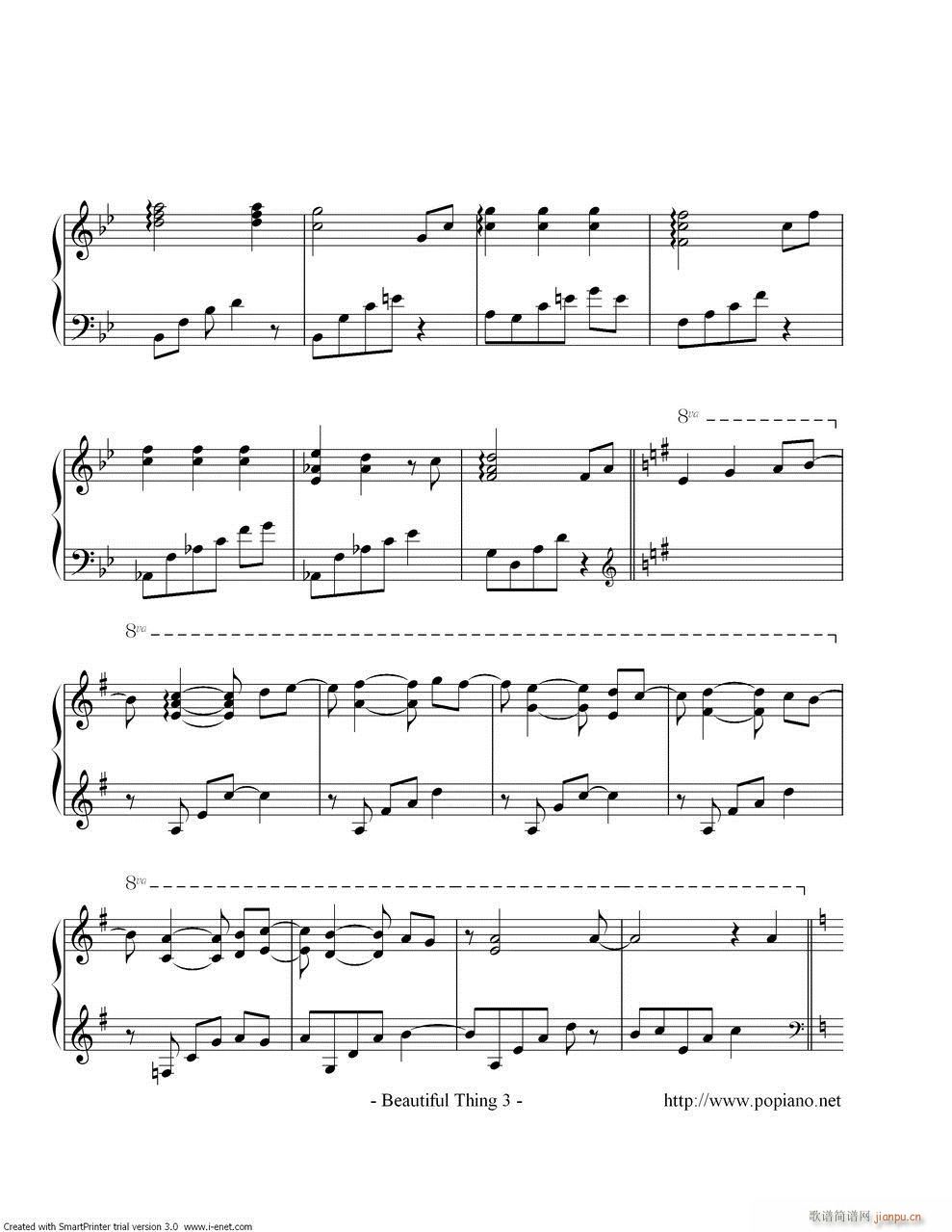 Beautiful  Thing(钢琴谱)3