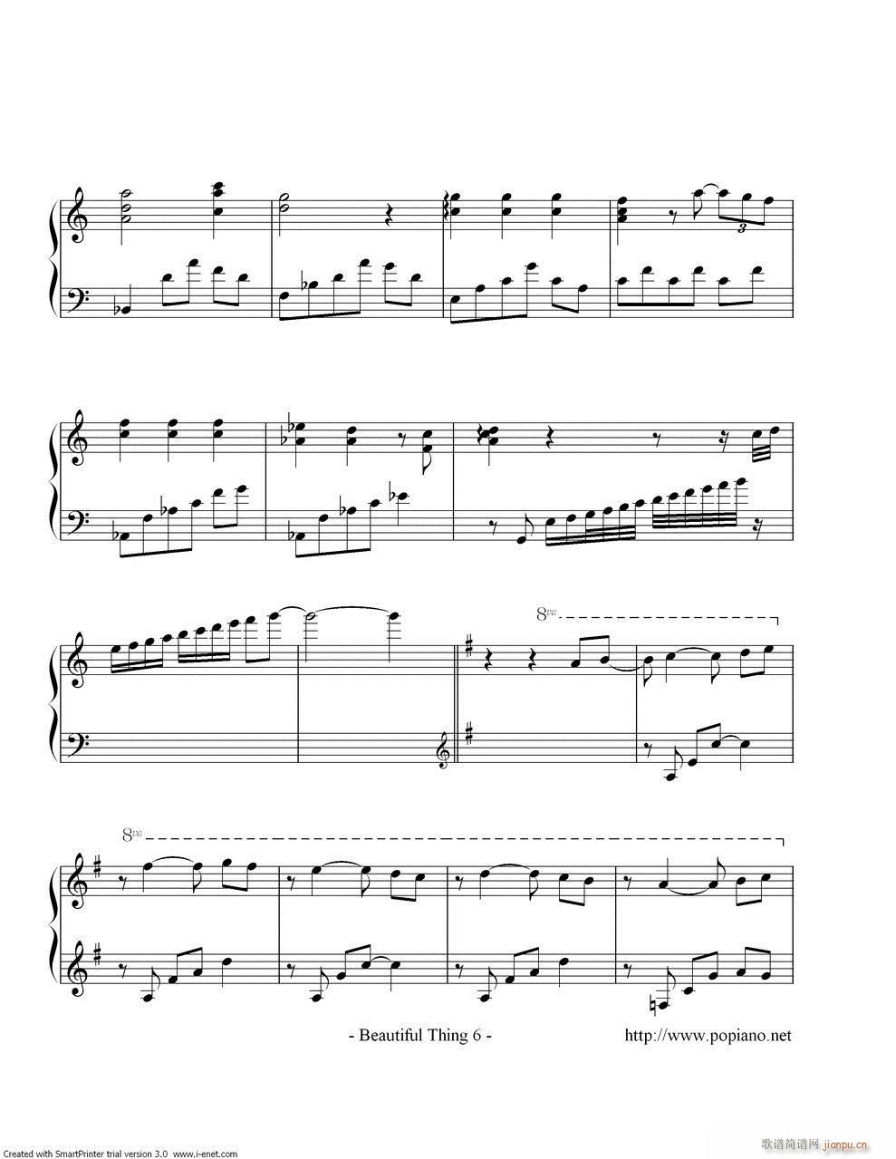 Beautiful  Thing(钢琴谱)6