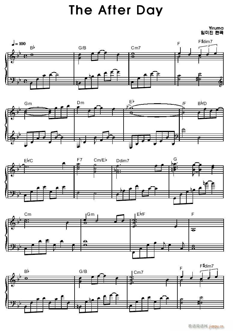 The day after(钢琴谱)1