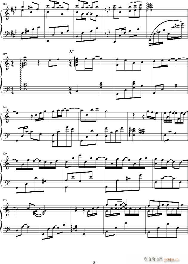 初见你微笑(钢琴谱)5