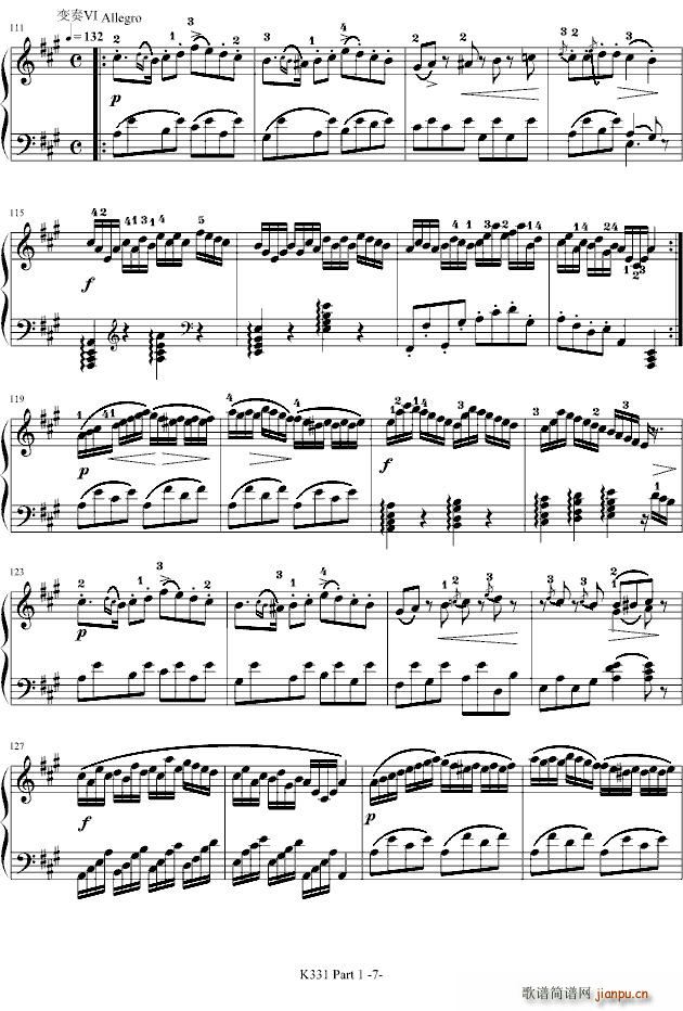 A大调钢琴奏鸣曲(钢琴谱)7