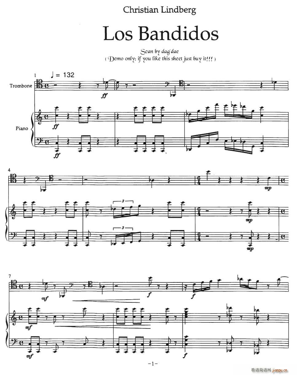 Los Bandidos(钢琴谱)1