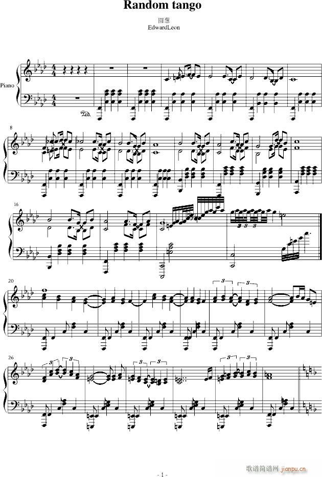 Random tango(钢琴谱)1