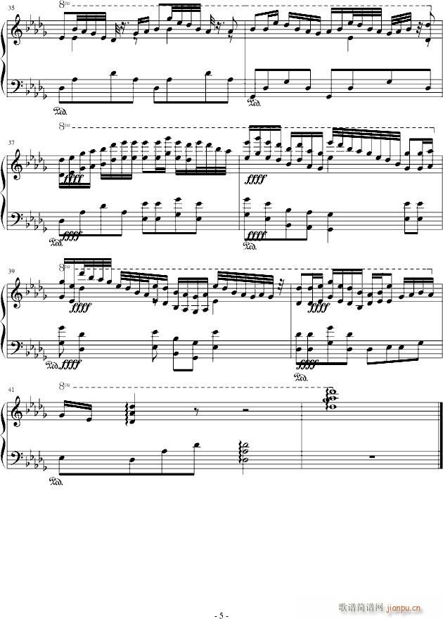黑键抒情曲(钢琴谱)5