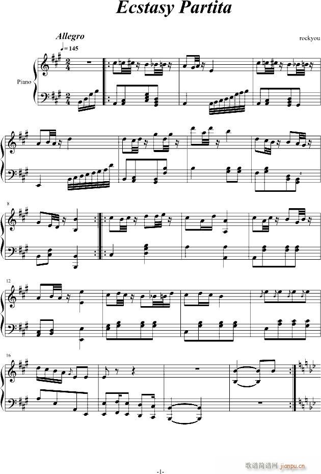 疯癫变奏曲(钢琴谱)1