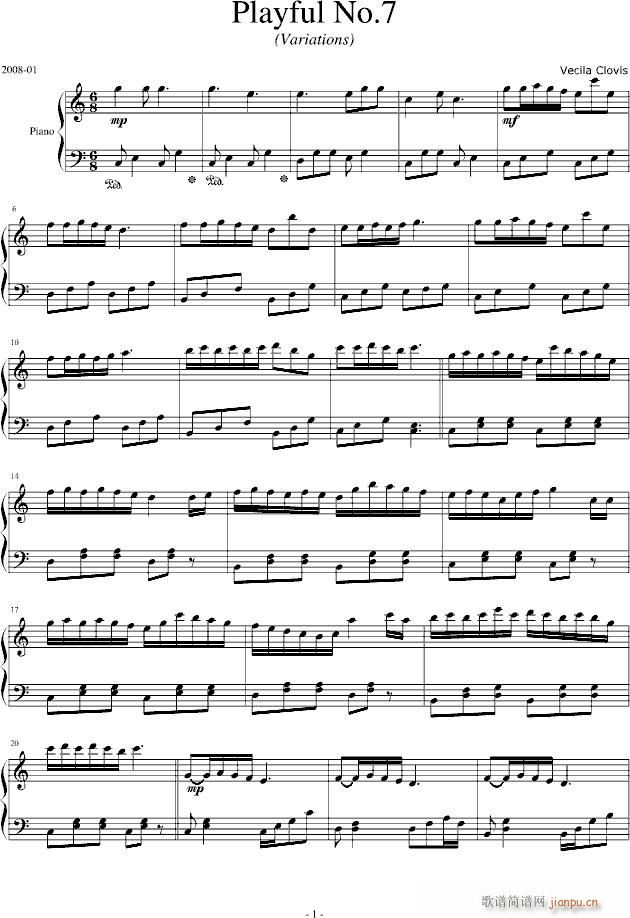 Playful No.7(钢琴谱)1