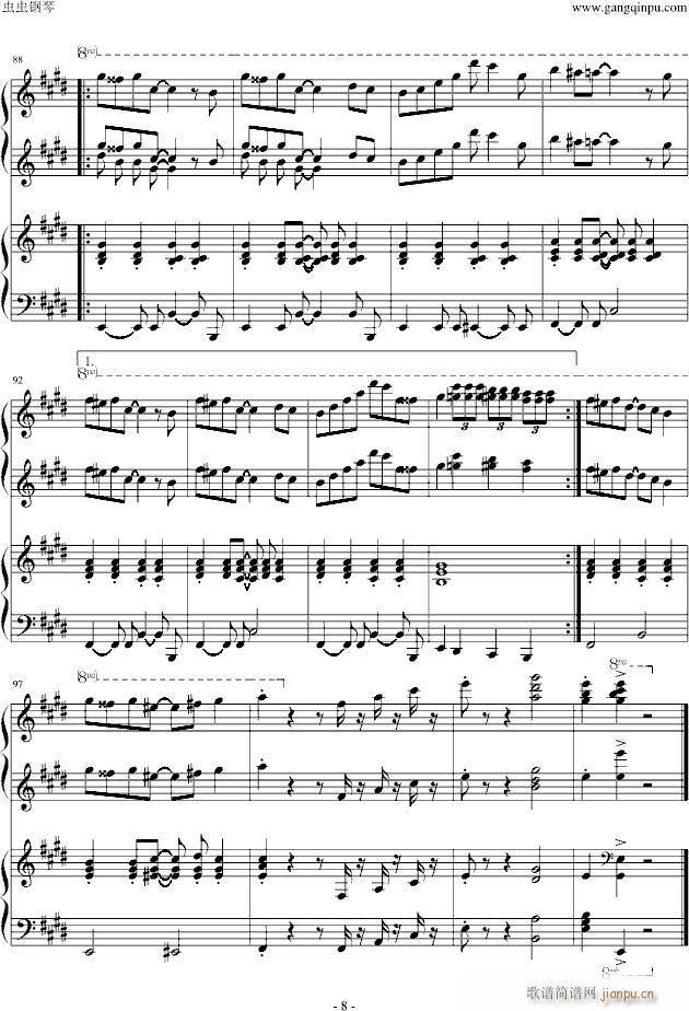 【小兔来了】，一首爵士插曲，四手联弹(钢琴谱)8