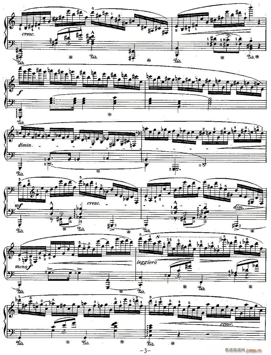 肖邦钢琴练习曲，Op.25之十一(钢琴谱)3
