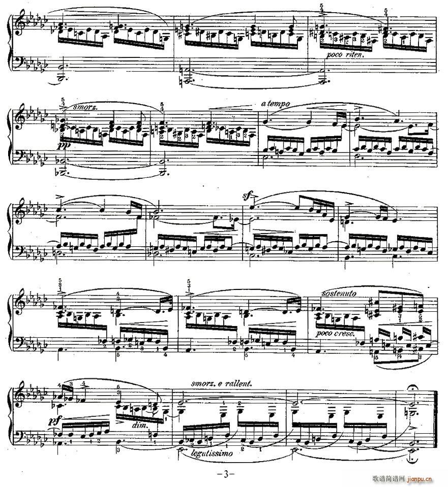肖邦钢琴练习曲，Op.10之六(钢琴谱)3