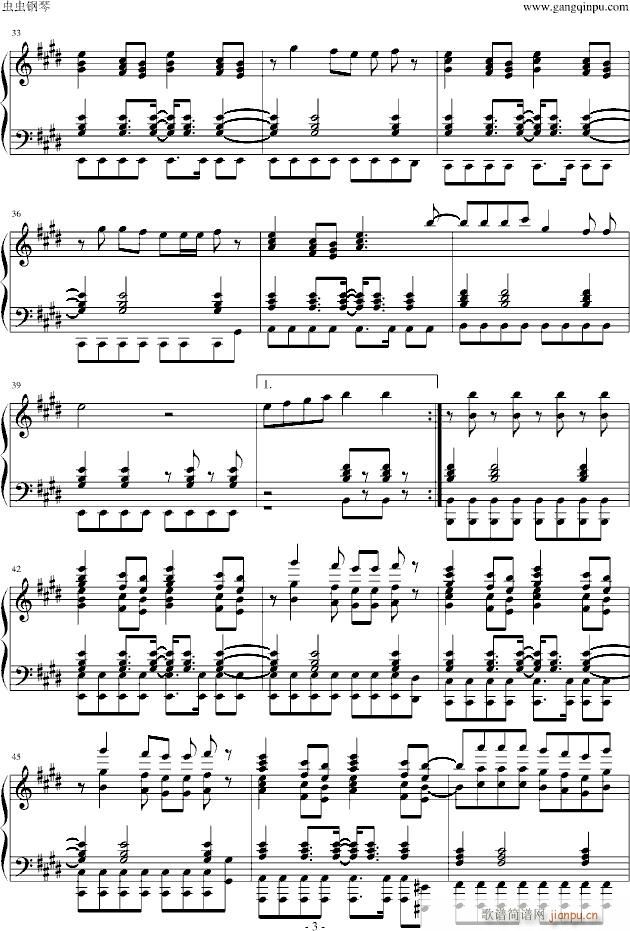 樱桃小丸子主题曲bi(钢琴谱)3