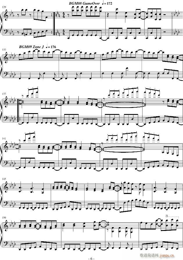 FC游戏松鼠音乐，你懂的(钢琴谱)6