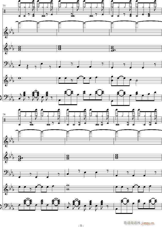 超級瑪莉歐(钢琴谱)5