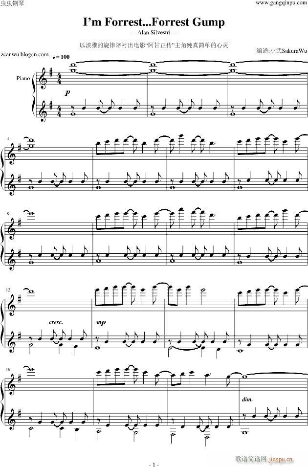 I’m Forrest...Forrest Gump(钢琴谱)1