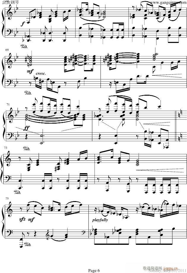 欢迎来到侏罗纪公园(钢琴谱)6