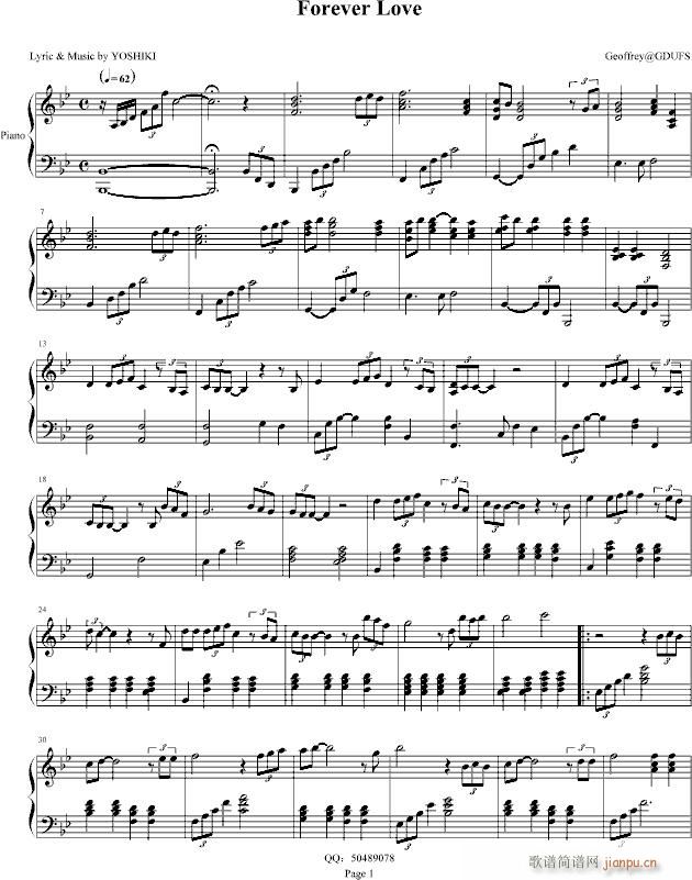forever  love(钢琴谱)1