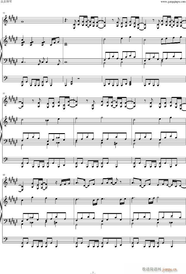 抒情动漫曲(钢琴谱)7