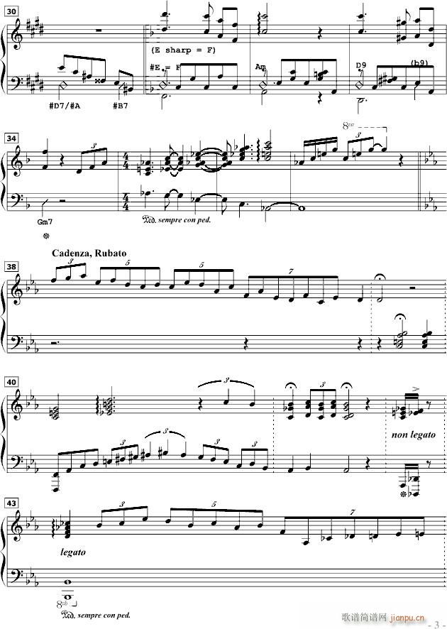 忆往昔(钢琴谱)3