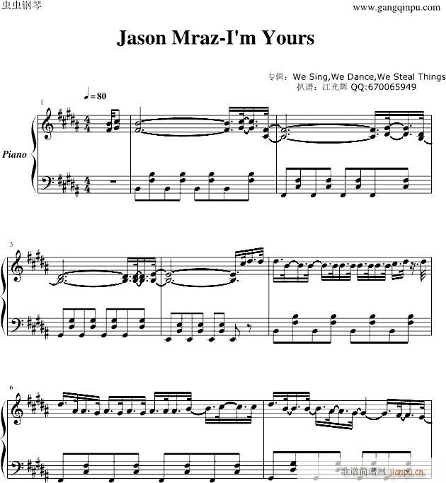 Jason Mraz(钢琴谱)1