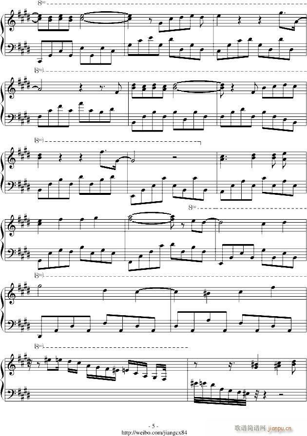 悲伤的天使(钢琴谱)5