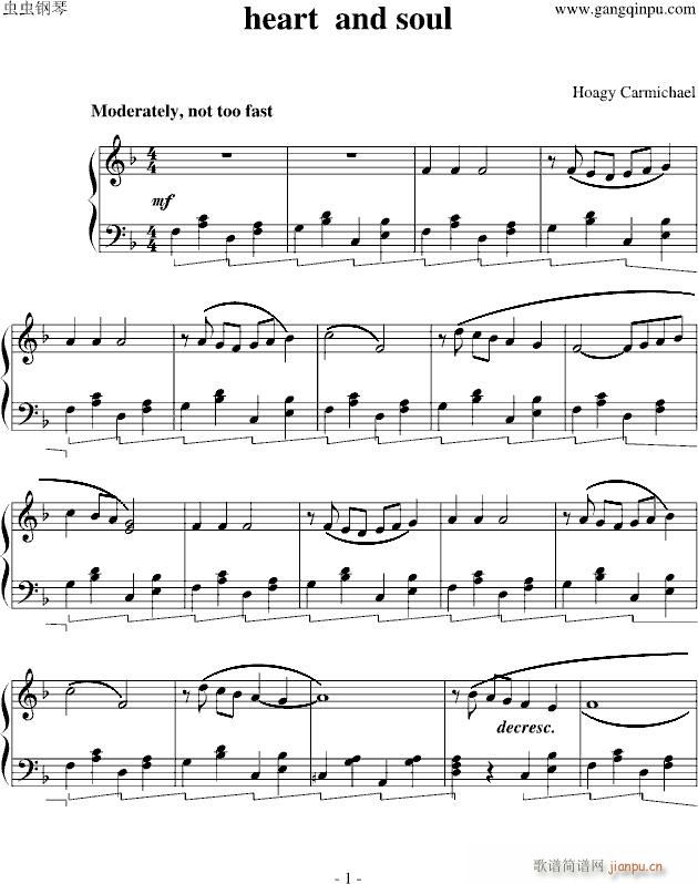 heart and soul(钢琴谱)1