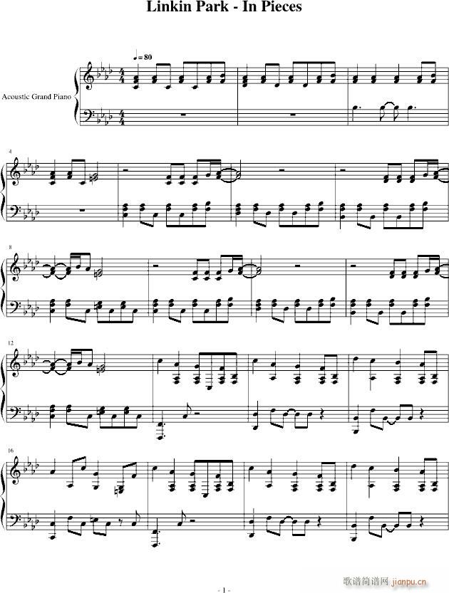 In Pieces(钢琴谱)1
