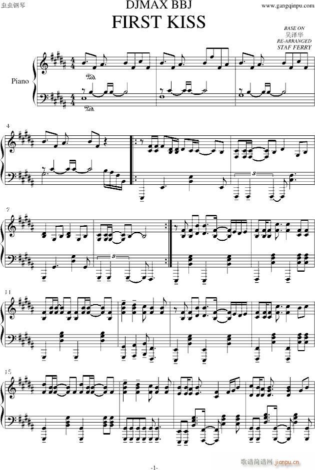 DJMAX BJJ FIRST KISS(钢琴谱)1