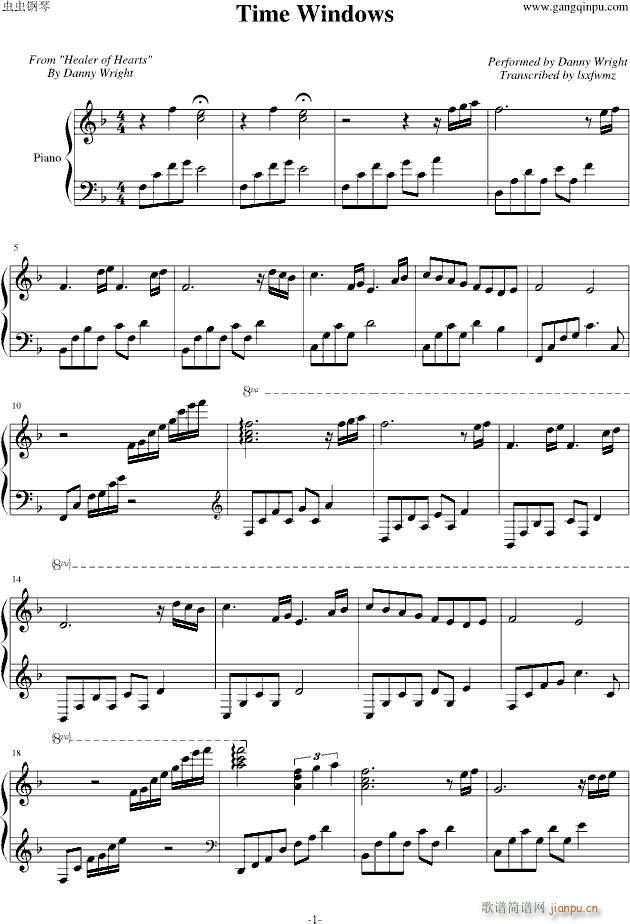 Time Windows(钢琴谱)1